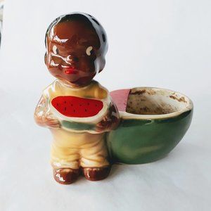 BLACK AMERICANA Af Am Boy Planter Vintage 40s 50s